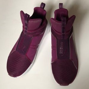 Puma purple slip on sneakers